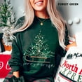 thumbnail image 2 of Merry + Bright Christmas Tree Sweatshirt | Watercolor Holiday Sled Pullover, 2 of 8
