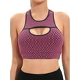 thumbnail image 2 of YouLoveIt Racerback Sports Bras for Women Stretch Tank Top Women Texture Yoga Gym Crop Top Workout Running Vest for Yoga Sports Fitness Padded Sports Bra, 2 of 7
