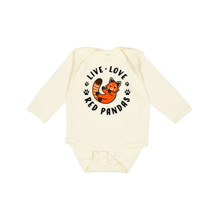 

Inktastic Live Love Red Pandas Gift Baby Boy or Baby Girl Long Sleeve Bodysuit