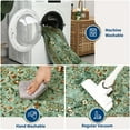 thumbnail image 5 of Memoryfield 9' x 12' Floral Area Rugs Washable Rug, Low Pile Non Slip Carpet, Stain-Resistant Floor Mat for Living Room Bedroom Home Office, Light Green, 5 of 8
