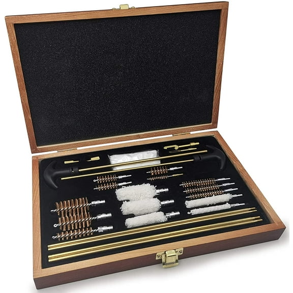Universal 26pcs Gun Cleaning Set, Barrel Cleaning Tools Includes 17, .22, 270, 30, 357, 40, 45, 410, 12GA, 20GA Gun Brushes and Bore Mops