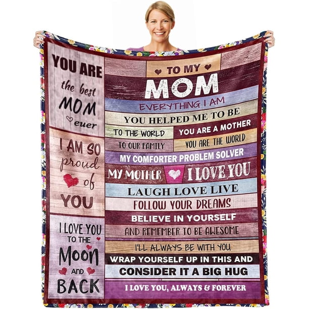 LHSHID Valentines day Gifts for Mom Blanket for Mom Gifts Mom Birthday Gifts Presents for Mom from Son Best Mom Ever Blanket Super Soft Flannel Throw Blanket 30"x40"