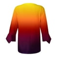 thumbnail image 5 of Dyegold Blouses For Women Dressy Casual 3/4 Flare Sleeve Lace Trim V Neck Floral Print Vintage Tunic Tops Loose Fit Shirts, 5 of 5