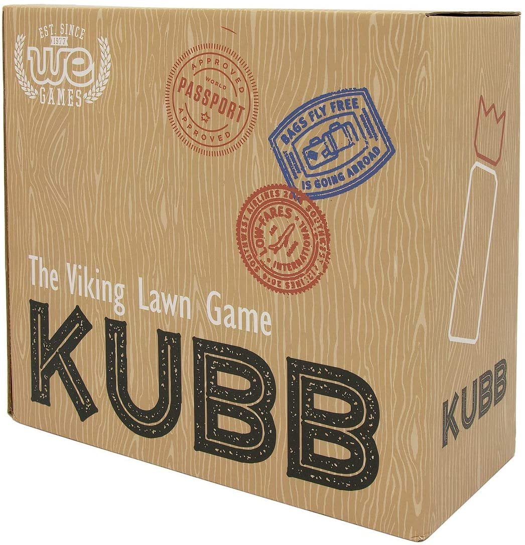 WE Games Outdoor Viking Kubb Chess Yard Game - Solid Natural Wood