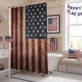 thumbnail image 5 of Vintage U.S. Flag Shower Curtain, 72" x 72", Red White Striped Star Independence Day Waterproof Bathroom Curtain Washable Shower Curtain Set with 12 Hooks, 5 of 9