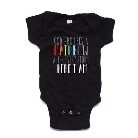 

NanyCraft s God Promises a Rainbow after every storm Baby Bodysuit