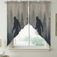 thumbnail image 2 of Misty Forest Swag Curtains for Kitchen/Bedroom/Living Room, Pine Trees Gray Foggy Vintage Rustic Scalloped Curtains 63 Inch Long, Rod Pocket Window Swag Topper Curtains Valances 2 Panels Set 36"x63", 2 of 8