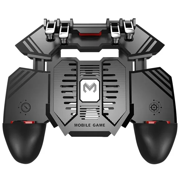 DL88 Mobile Phone 6 Finger Gamepad Trigger Controller with Cooling Fan for PUBG Game Cooler for IPhone Android Gaming Accessorie