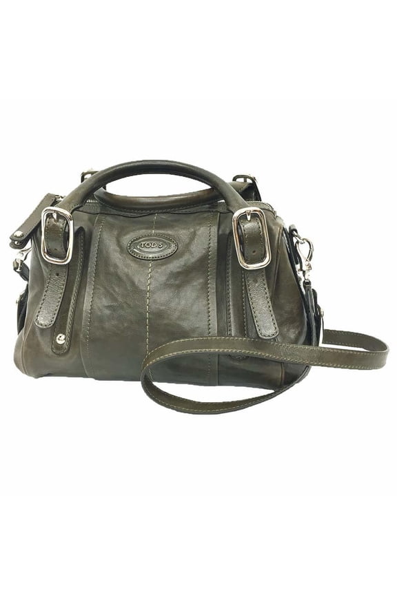 Pre-Owned TOD'S Leather Handbag/Shoulder Bag in Khaki (Good)