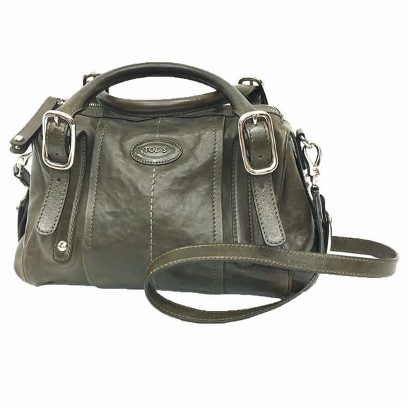 Pre-Owned TOD'S Leather Handbag/Shoulder Bag in Khaki (Good)
