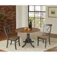 thumbnail image 5 of 42" Wood Drop Leaf Table With 2 Chairs in Hickory/Washed Coal - 3 Piece Set, 5 of 9