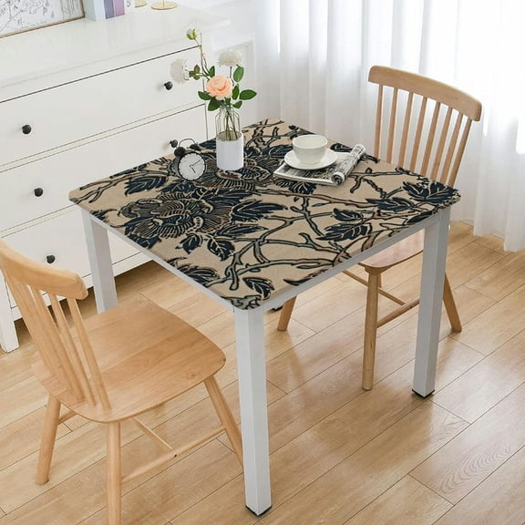 BANET Rectangle Tablecloth Fabric Table Cloth - Washable Table Cover with Dust-Proof Wrinkle Resistant for Restaurant, Picnic, Indoor and Outdoor Dining, (Dark Blue) white