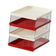 thumbnail image 1 of Organizador de archivos de escritorio, archivador, organizador de cartas, archivadores de periódicos, estantes. Red White 4 Tier, 1 of 8