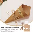 thumbnail image 3 of OULII 50Pcs DIY Kraft Paper Cones Vintage Candy Boxes for Wedding Party Table Decor Light Brown, 3 of 7