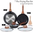thumbnail image 2 of ESLITE LIFE - Juego de sartenes antiadherentes de cerámica con tapa, no tóxicas, para tortillas de huevo, compatibles con todo tipo de cocinas (gas, eléctricas e inducción), sin PTFE ni PFOA (negras), 2 of 5