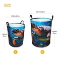 thumbnail image 3 of Balery Ice Blue Ocean Sea Turtle Cesta de ropa redonda con asas, impermeable, independiente, para ropa, juguetes, dormitorio y familia-Small, 3 of 6