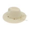 thumbnail image 2 of Sombrero Ocean Pacific para Mujer Ala Corta con Cinta Delgada Detalles Conchas Beige, 2 of 4