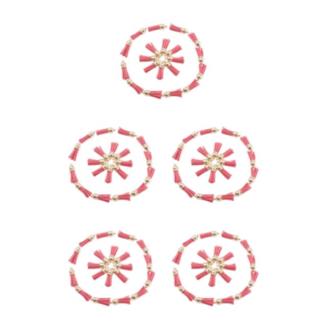 relayinert 100pcs/set Tassel For Keychain Versatile Fringe Accessories For Any Occasion pink-Gold 5Set