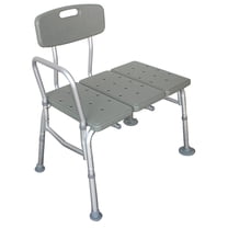 Adjustable Aluminum Shower Chair with Backrest & Handles, 330 lb Capacity Bath Transfer Bench for Tub and Shower Safety – Gray