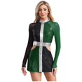 thumbnail image 1 of Jhaoyu Robe Déguisement des Années 60 pour Femmes, Mini Robe à Sequins Scintillants, Tenues de Spectacle, Vert 4TG, 1 of 5