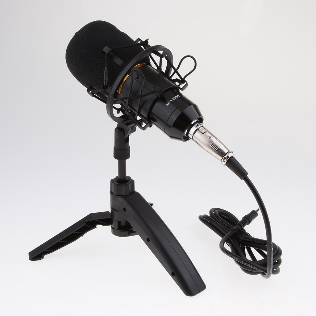 LeeQinersw Cardioid Condenser Microphone for Conference Room Meetings Singing Broadcasting Black