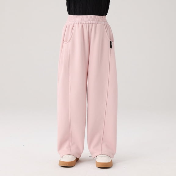 Boy Sweatpants High Waisted Wide Leg Athletic Sweatpants with Pocket Boys Sweatpants 9-10 Years
