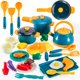 thumbnail image 1 of Juego de cocina, accesorios para alimentos, juego de utensilios de cocina, juguetes con ollas y sartenes, cocina de simulación, regalo para niños de más de 3 años ACTIVE Biensenido a ACTIVE, 1 of 5