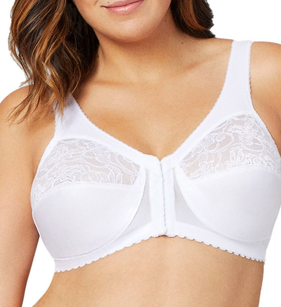 Women's Glamorise 1200 Magic Lift Full Figure Front Hook Bra (White 38C