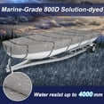 thumbnail image 7 of Seapisode 800D Marine Grade Fade and Tear Resistant Trailerable Jon Boat，Heavy-Duty Waterproof and UV Protection Jon Boat Cover with Windproof Metal Buckle Straps(18' Length,Beam Width to 75")，Gray, 7 of 7