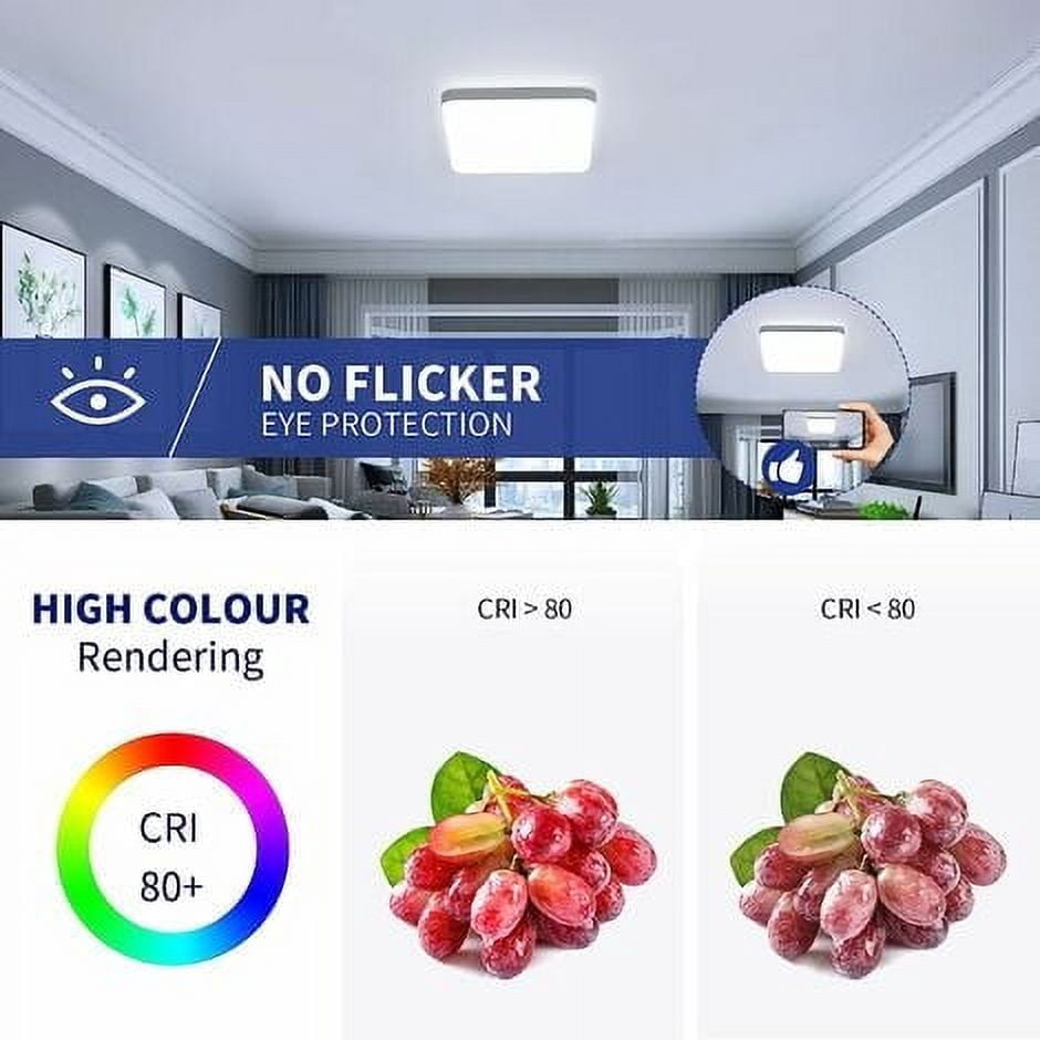 30W Square Led Ceiling Light, IP54 Waterproof Ceiling Light, 2700LM 6500K Cold White, Bathroom Kitchen Corridor Balcony Ceiling Light 25cm [Energy Class E]