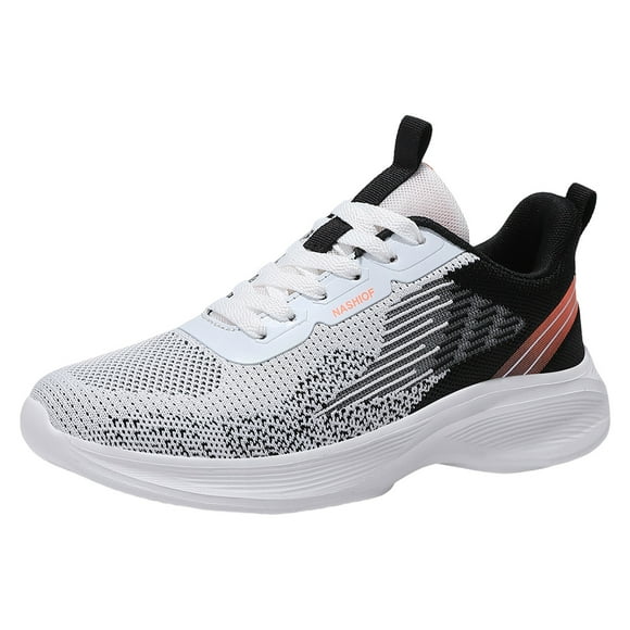 WEAIXIMIUNG Women's Sneakers Size 8 Memory Foam Women Sports Shoes Fashionable New Pattern Mesh Breathable and Comfortable Flat Bottom Lightweight Lace Up Casual Shoes