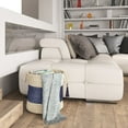 thumbnail image 3 of LR Home Woven Round Jute 17" Storage Basket with Handles, Indigo/White Mid Stripe, 3 of 7