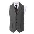 thumbnail image 2 of Camiseta sin mangas con cuello vuelto para hombre, de color liso, sin mangas, con múltiples bolsillos, cómoda y transpirable., 2 of 6