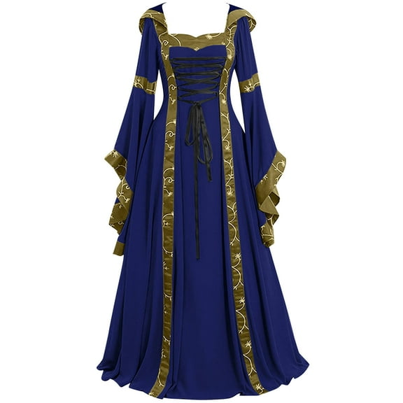 Jsaierl Renaissance Costume Women Vintage Medieval Victorian Gothic Plus Size Dresses Cosplay Irish Steampunk Ball Gown Chemise Dress