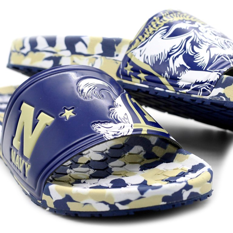 Hype Co College NCAA Unisex Navy Midshipmen Sandal Slides  display picture 2