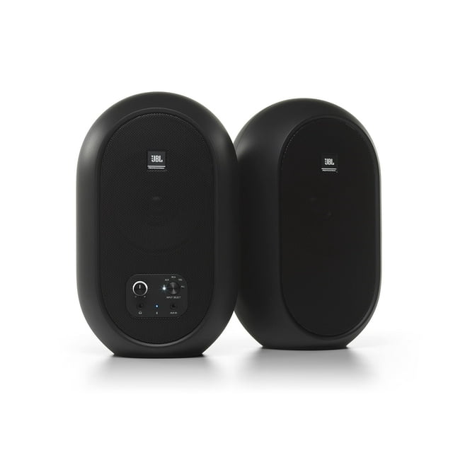 JBL Professional 1 Series 104-BT Monitores de referencia de escritorio compactos con Bluetooth, negro, se venden por pares, altavoz de 4,5 pulgadas