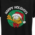 thumbnail image 3 of Garfield - Happy Holidays Wreath - Women's Short Sleeve Graphic T-Shirt, 3 of 5