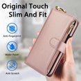 thumbnail image 6 of for Samsung Galaxy S23 Ultra Wallet Case, Multi-Functional Zipper Purse Case with Card Holders, RFID Blocking Full Body Case, Shoulder Strap Wristband Crossbody Cover for Galaxy S23 Ultra, Rosegold, 6 of 7
