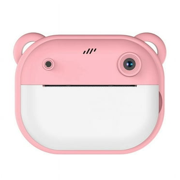 1080P Children Print Camera Dual Camera 240MP One-Touch Printable Camera with 2 Rolls of 57x25mm Print Paper Pink