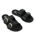 thumbnail image 2 of Women's Fit Flop Gracie Buckle Leather Slides Sandals in Black, 2 of 5