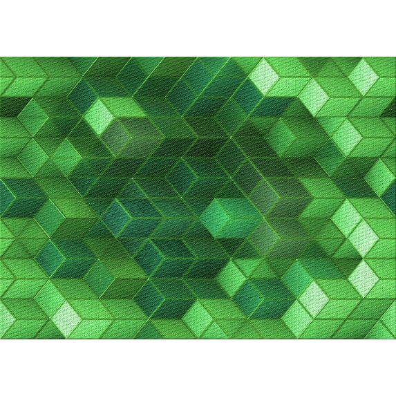 Ahgly Company Machine Washable Indoor Rectangle Transitional Green Area Rugs, 7' x 10'