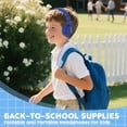 thumbnail image 2 of ONTA Kids Headphones for Boys Girls, Foldable Adjustable Stereo Wired over Ear Headphones for Kids, Toddler Earphones School Teen for School Computer Laptop Game(dark blue), 2 of 8