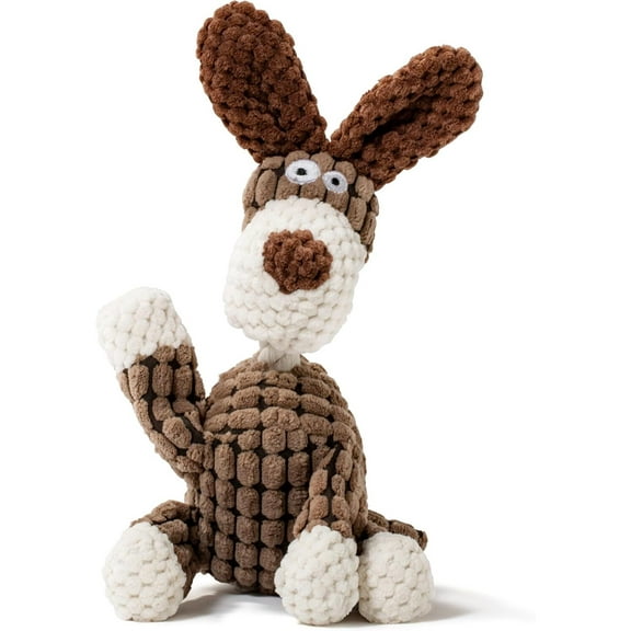 LQQBOX Squeaky Dog Toys - Adorable Animal Designs, Cute Stuffed Dog Chew Toys for Small, Medium Non-Aggressive Chewing Dogs Chewer (Brown Dog)
