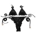 thumbnail image 4 of HXWCHs Women's Sequin Bikini Set Sparkling Triangle Top and Matching Bottoms Swimsuit for Beach Pool Party Black S, 4 of 4