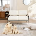 thumbnail image 3 of Wahson White Chenille Loveseat Couches, 52 Inch Modern  Upholstered Sofa with 2-Seat, Small Sofa Couch Lounge Chair Mini Teen Couch for Living Room/Bedroom/Small Spaces/Office, 3 of 6