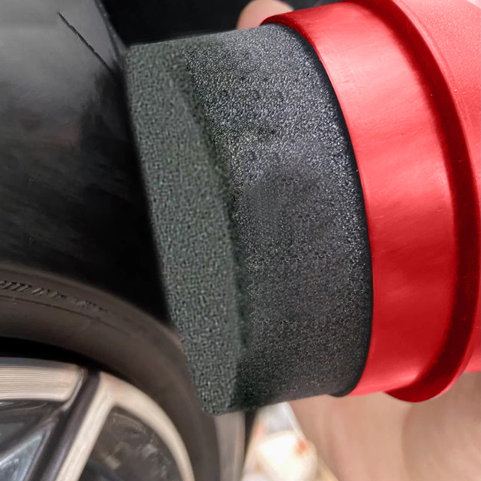Éponge Applicateur Pour Brillant Pneus - Manche Ergonomique Antidérapant, Capuchon De Protection - 8