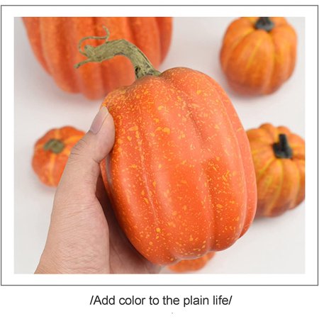 7Pcs Fake Pumpkins Artificial Plastic Pumpkins Decorations Foam Pumpkins for Fall Halloween Home Decor (Blue, One Size)