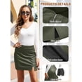thumbnail image 5 of Womens Fuax Leather Skirt High Waisted Bodycon Pencil Mini Skirts with Shorts, 5 of 13