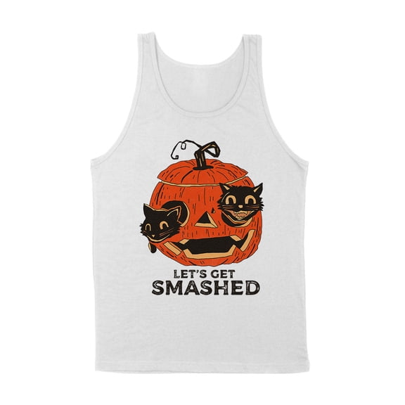 Pumpkin Cats Lets Get Smashed Tank Top Unisex Large White