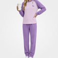 thumbnail image 2 of ITSAME Girls 2 Piece Loungewear Outfit Raglan Sleeve Crewneck Pullover and Pants Warm Sleepwear Set Size 5T, 2 of 6
